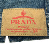 プラダ PRADA トライアングルロゴ半袖デニムジャケット GFB316 ブルー コットン レディース デニムジャケット