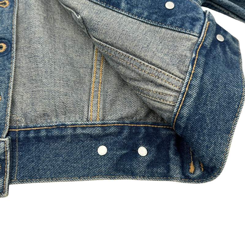 プラダ PRADA トライアングルロゴ半袖デニムジャケット GFB316 ブルー