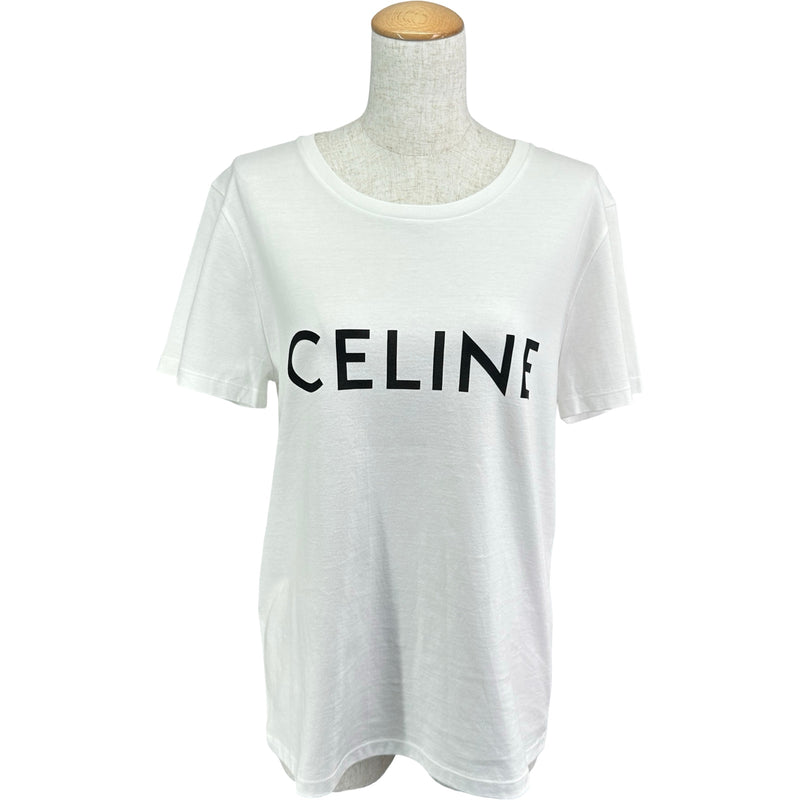 CELINE - CELINE セリーヌ ロゴプリントTシャツ 半袖 ホワイト 2X314916G セリーヌ CELINE ロゴプリントTシャツ 2X314916G ホワイト コットン