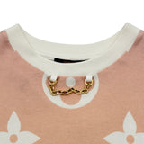 ルイ・ヴィトン LOUIS VUITTON ジャイアントモノグラム総柄プリントTシャツ FLTS03 ピンク コットン レディース 半袖Ｔシャツ