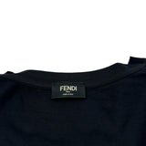 フェンディ FENDI FFメッシュ切替Tシャツ FAF532 ブラック コットン メンズ 半袖Ｔシャツ