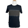 フェンディ FENDI FFメッシュ切替Tシャツ FAF532 ブラック コットン メンズ 半袖Ｔシャツ