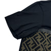 フェンディ FENDI FFメッシュ切替Tシャツ FAF532 ブラック コットン メンズ 半袖Ｔシャツ