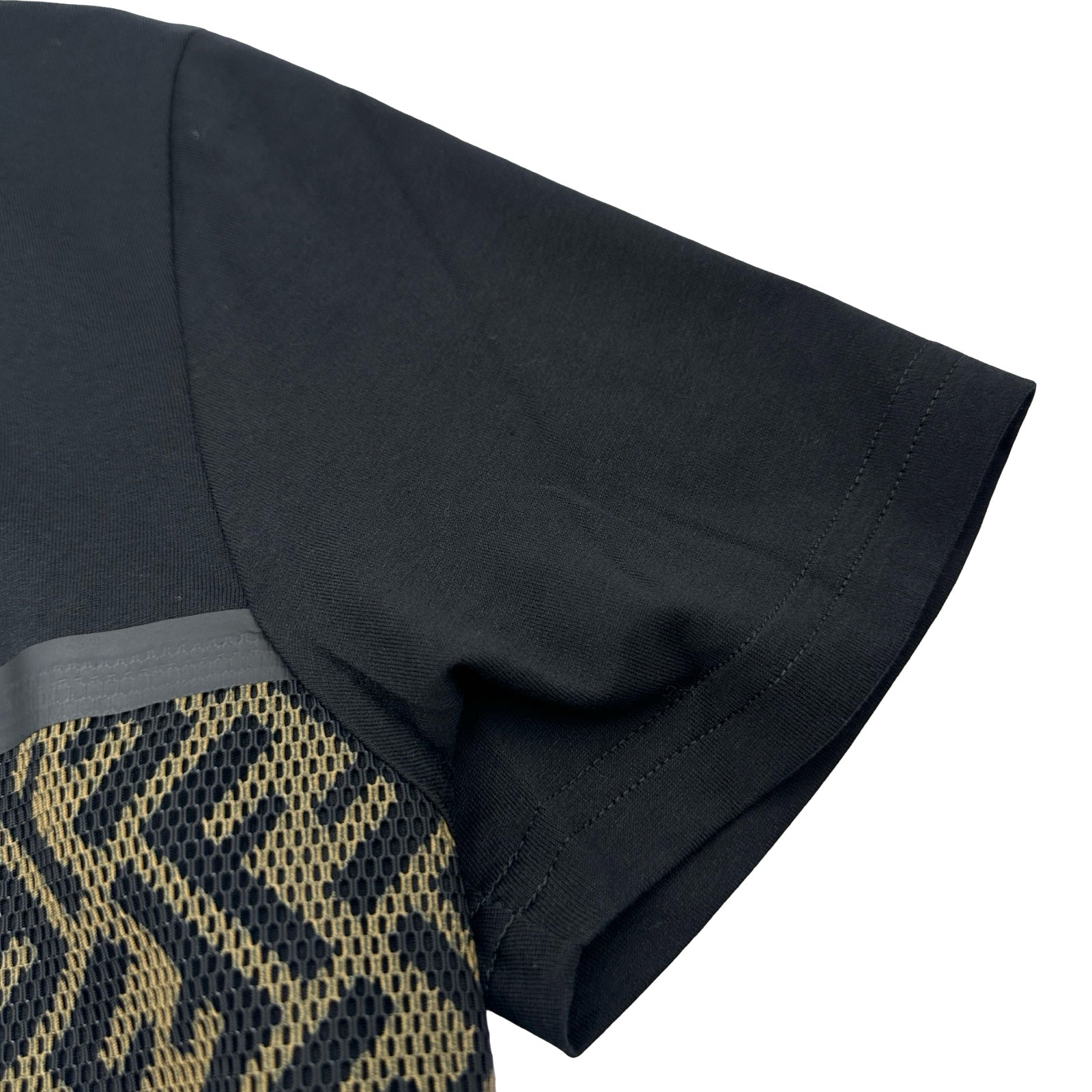 フェンディ FENDI FFメッシュ切替Tシャツ FAF532 ブラック コットン