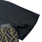 フェンディ FENDI FFメッシュ切替Tシャツ FAF532 ブラック コットン メンズ 半袖Ｔシャツ