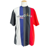 バレンシアガ BALENCIAGA 再構築ロゴプリントTシャツ 661591 マルチカラー コットン メンズ 半袖Ｔシャツ