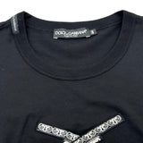 ドルチェ＆ガッバーナ Dolce & Gabbana リボルバー刺繍Tシャツ G8GH2Z ブラック コットン メンズ 半袖Ｔシャツ