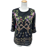 ドルチェ＆ガッバーナ Dolce & Gabbana 総柄シルクトップス F8G56T ブラック シルク レディース その他トップス