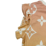 ルイ・ヴィトン LOUIS VUITTON ジャイアントモノグラム総柄フリルTシャツ FLTS01 ピンク コットン レディース 半袖Ｔシャツ