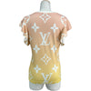 ルイ・ヴィトン LOUIS VUITTON ジャイアントモノグラム総柄フリルTシャツ FLTS01 ピンク コットン レディース 半袖Ｔシャツ