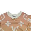 ルイ・ヴィトン LOUIS VUITTON ジャイアントモノグラム総柄フリルTシャツ FLTS01 ピンク コットン レディース 半袖Ｔシャツ