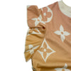 ルイ・ヴィトン LOUIS VUITTON ジャイアントモノグラム総柄フリルTシャツ FLTS01 ピンク コットン レディース 半袖Ｔシャツ