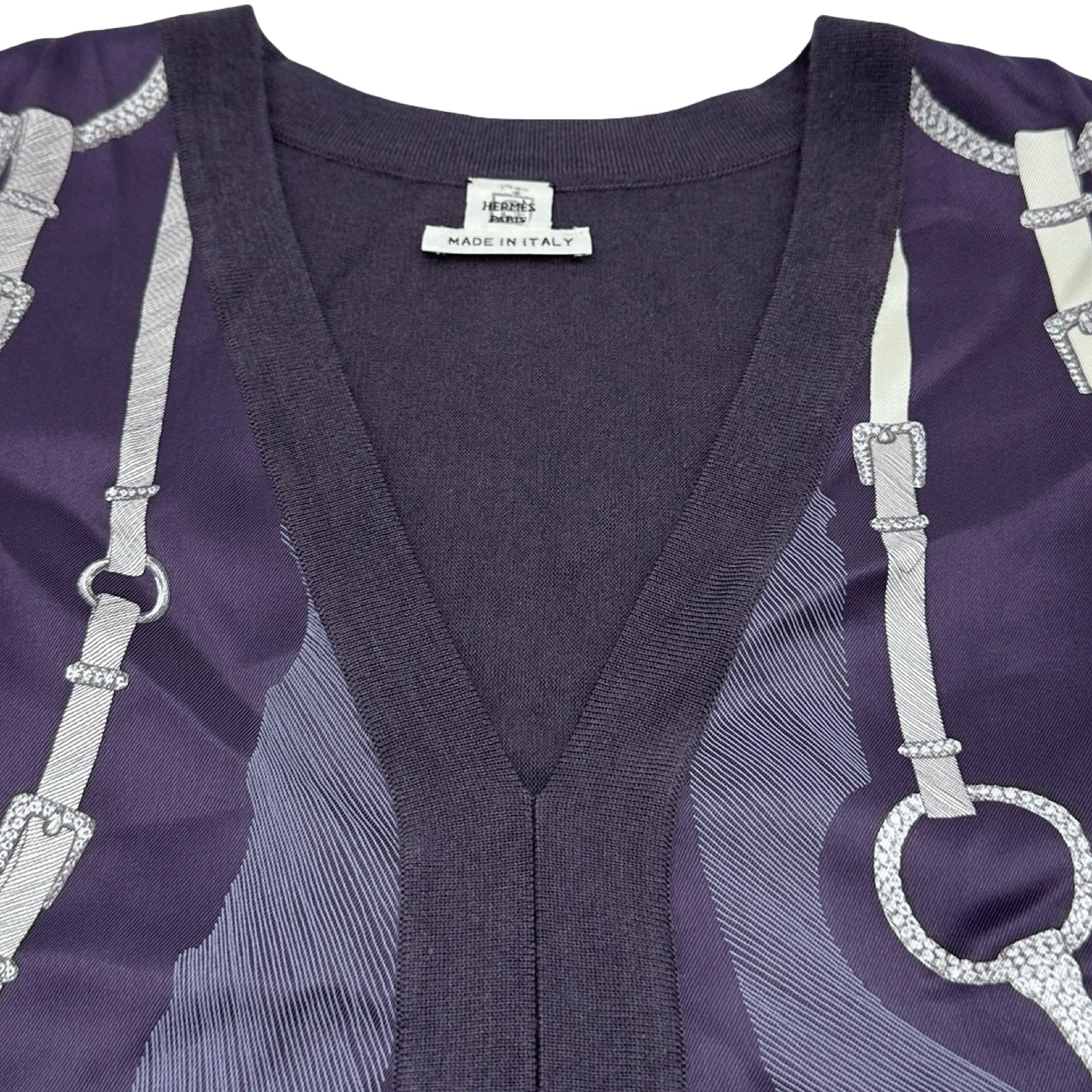 エルメス HERMES ツイルレーヌシルクトップス ネイビー シルク