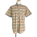バーバリーロンドン BURBERRY LONDON チェック柄ショートスリーブコットンシャツ 9017297 ベージュ コットン メンズ 半袖シャツ