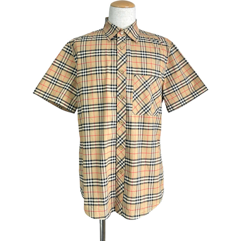 BURBERRY LONDON ノバチェック 半袖 コットン シャツ カノコ Ｌ バーバリーロンドン BURBERRY LONDON チェック柄ショートスリーブ