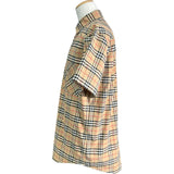 バーバリーロンドン BURBERRY LONDON チェック柄ショートスリーブコットンシャツ 9017297 ベージュ コットン メンズ 半袖シャツ