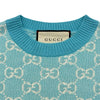 グッチ GUCCI GG総柄ショートスリーブ ニットトップス 629456 ブルー ウール/コットン レディース セーター