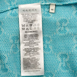 グッチ GUCCI GG総柄ショートスリーブ ニットトップス 629456 ブルー ウール/コットン レディース セーター