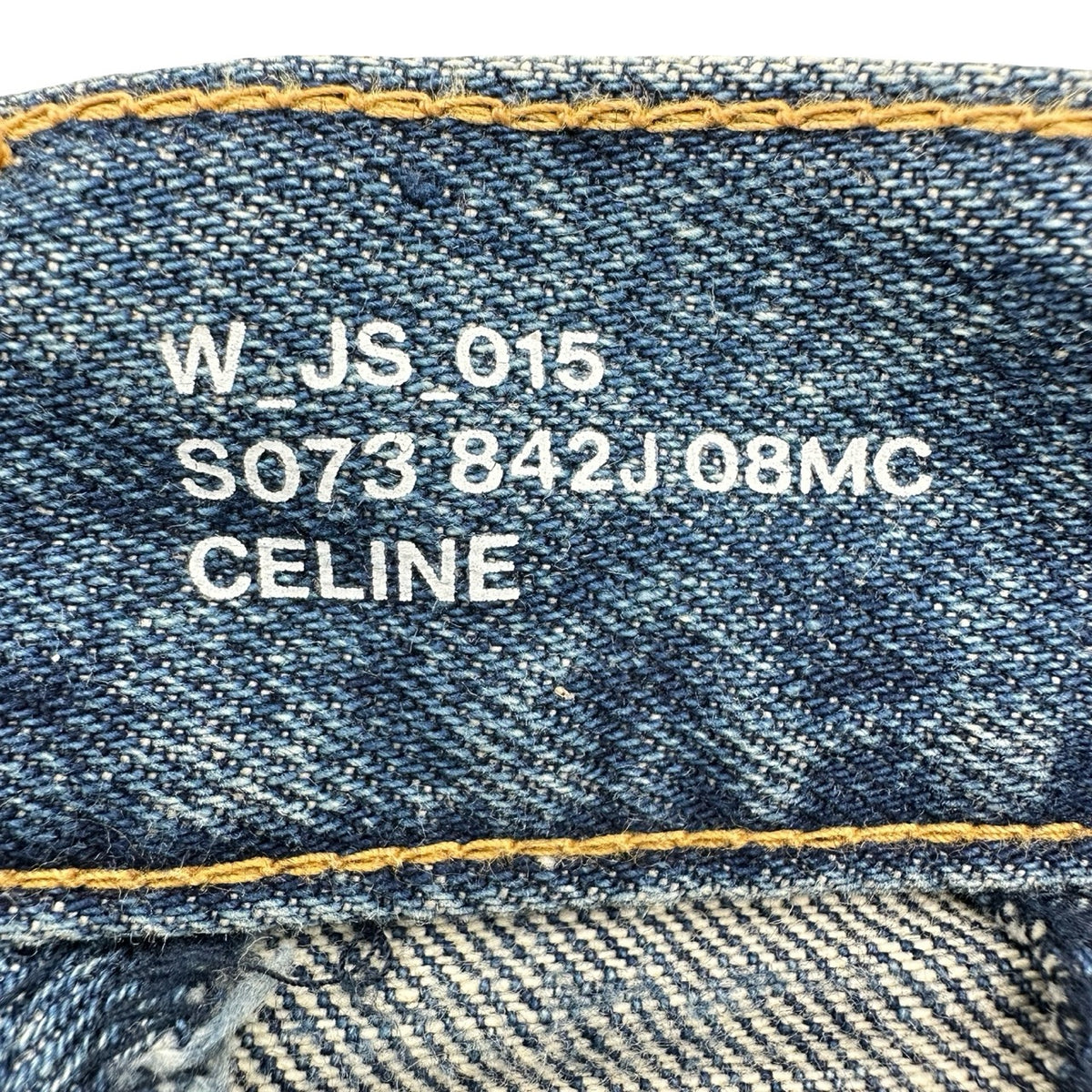 セリーヌ CELINE ウォッシュ加工パッチワークデニムスカート