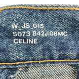 セリーヌ CELINE ウォッシュ加工パッチワークデニムスカート 2S0732842J ブルー コットン レディース ロングスカート