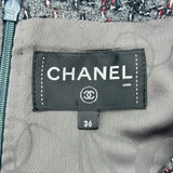 シャネル CHANEL ミックスツイードドレス P54581 グレー ウール レディース ドレス
