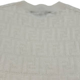 フェンディ FENDI FF総柄ショートスリープニットワンピース FZDB77 ホワイト コットン レディース ワンピース