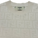 フェンディ FENDI FF総柄ショートスリープニットワンピース FZDB77 ホワイト コットン レディース ワンピース