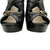 プラダ PRADA メッシュレザーヒールサンダル 1AH0ED ブラック レザー レディース サンダル