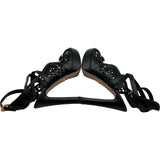 プラダ PRADA メッシュレザーヒールサンダル 1AH0ED ブラック レザー レディース サンダル