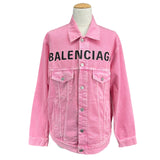 バレンシアガ BALENCIAGA フロントロゴデニムジャケット 594386 ピンク デニム メンズ デニムジャケット
