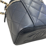 シャネル CHANEL クラシック スモール ヴァニティバッグ AP1340 ブラック ゴールド金具 キャビアスキン レディース ショルダーバッグ