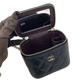 シャネル CHANEL クラシック スモール ヴァニティバッグ AP1340 ブラック ゴールド金具 キャビアスキン レディース ショルダーバッグ