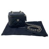 シャネル CHANEL クラシック スモール ヴァニティバッグ AP1340 ブラック ゴールド金具 キャビアスキン レディース ショルダーバッグ