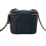 シャネル CHANEL クラシック スモール ヴァニティバッグ AP1340 ブラック ゴールド金具 キャビアスキン レディース ショルダーバッグ