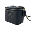 シャネル CHANEL クラシック スモール ヴァニティバッグ AP1340 ブラック ゴールド金具 キャビアスキン レディース ショルダーバッグ