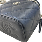 シャネル CHANEL クラシック スモール ヴァニティバッグ AP1340 ブラック ゴールド金具 キャビアスキン レディース ショルダーバッグ