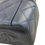 シャネル CHANEL クラシック スモール ヴァニティバッグ AP1340 ブラック ゴールド金具 キャビアスキン レディース ショルダーバッグ