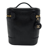 シャネル CHANEL ココマーク バニティケース A01998 6番台 ブラック ゴールド金具 キャビアスキン レディース ハンドバッグ