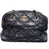 シャネル CHANEL ウルトラステッチチェーンハンドバッグ 8桁15番台 ネイビー シルバー金具 レザー レディース ハンドバッグ
