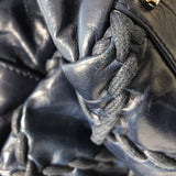 シャネル CHANEL ウルトラステッチチェーンハンドバッグ 8桁15番台 ネイビー シルバー金具 レザー レディース ハンドバッグ