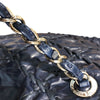 シャネル CHANEL ウルトラステッチチェーンハンドバッグ 8桁15番台 ネイビー シルバー金具 レザー レディース ハンドバッグ