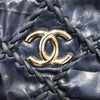 シャネル CHANEL ウルトラステッチチェーンハンドバッグ 8桁15番台 ネイビー シルバー金具 レザー レディース ハンドバッグ