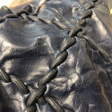 シャネル CHANEL ウルトラステッチチェーンハンドバッグ 8桁15番台 ネイビー シルバー金具 レザー レディース ハンドバッグ