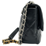 シャネル CHANEL CHANEL19 ラージバッグ AS1161 ブラック ゴールド金具×シルバー金具 シャイニーラム レディース ショルダーバッグ