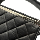 シャネル CHANEL マトラッセ バニティケース ブラック シルバー金具 ラムスキン レディース ハンドバッグ