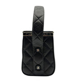 シャネル CHANEL マトラッセ バニティケース ブラック シルバー金具 ラムスキン レディース ハンドバッグ
