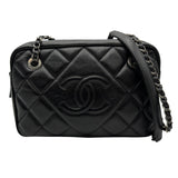 シャネル CHANEL ココマーク チェーンハンドバッグ 21番台 ブラック シルバー金具 ラムスキン レディース ハンドバッグ