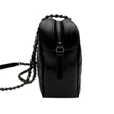 シャネル CHANEL ココマーク チェーンハンドバッグ 21番台 ブラック シルバー金具 ラムスキン レディース ハンドバッグ