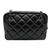 シャネル CHANEL ココマーク チェーンハンドバッグ 21番台 ブラック シルバー金具 ラムスキン レディース ハンドバッグ