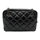 シャネル CHANEL ココマーク チェーンハンドバッグ 21番台 ブラック シルバー金具 ラムスキン レディース ハンドバッグ